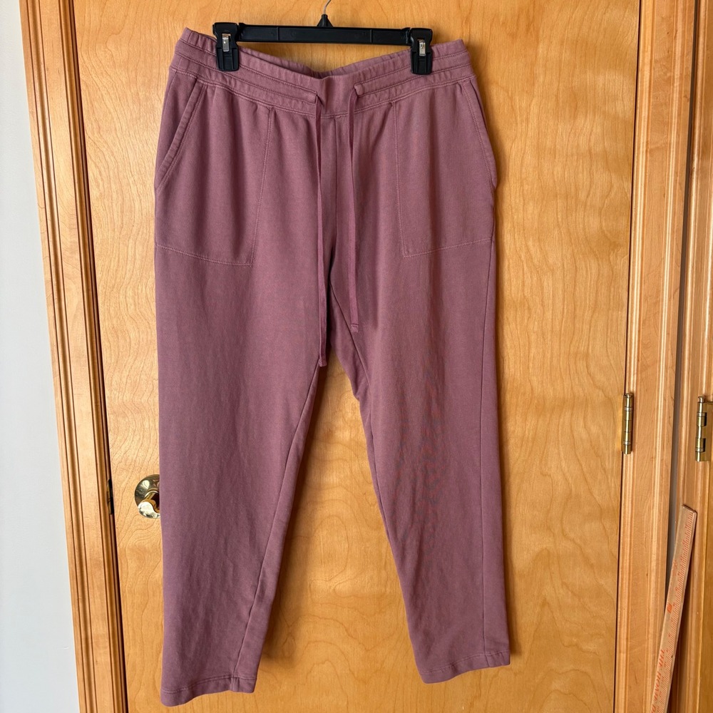 Pure Jill Joggers Women‎ Medium Mauve 100% Organic Cotton French Terry Pants